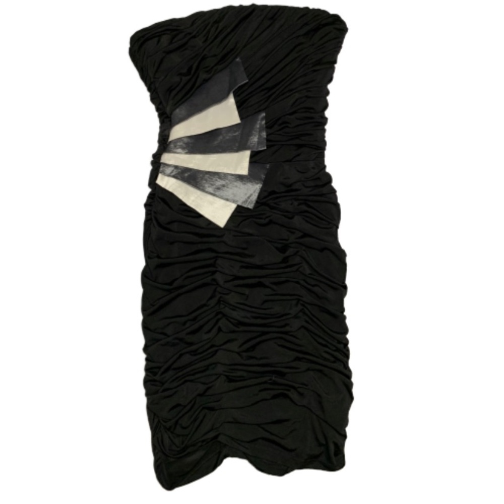 Jessica McClintock black silver strapless dress